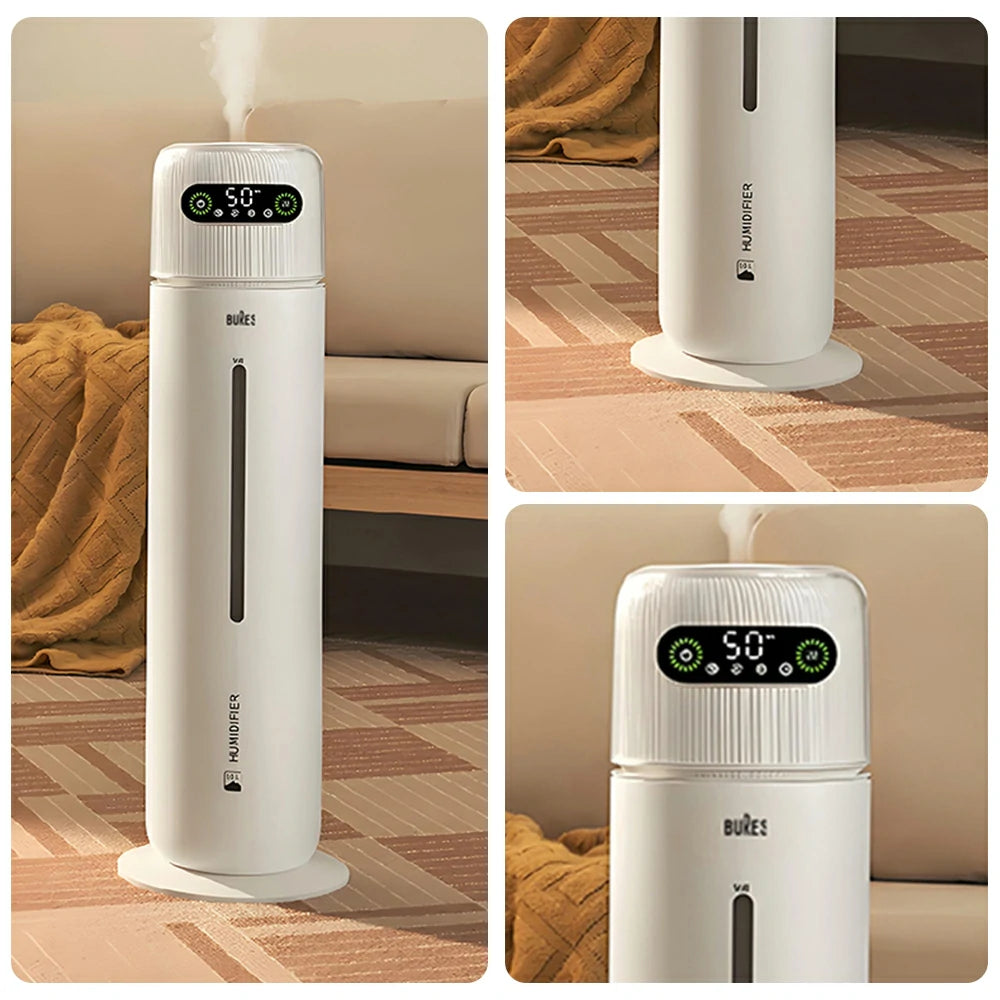 NEVORA Smart Floating Humidifier - 10L Large Capacity, UV Sterilisation, Intelligent Humidity Control, Quiet Operation - White