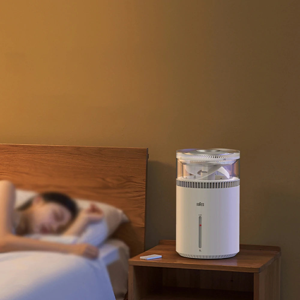 NEVORA Pure Mist-Free Humidifier - Sterilising Design, Healthy Air Moisture, Quiet Operation for Sensitive Users - White