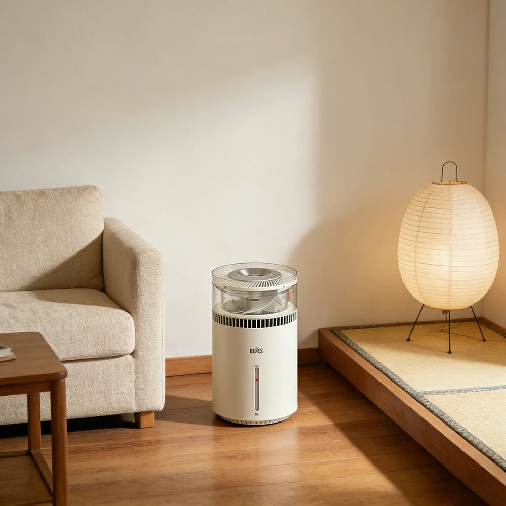 NEVORA Pure Mist-Free Humidifier - Sterilising Design, Healthy Air Moisture, Quiet Operation for Sensitive Users - White