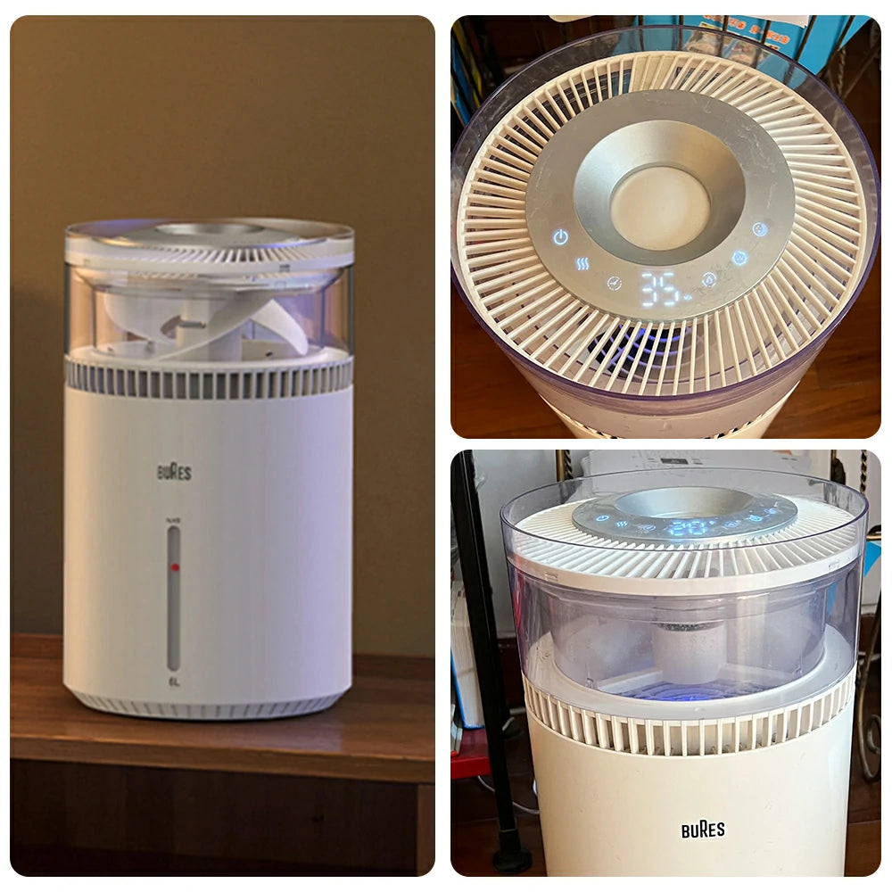 NEVORA Pure Mist-Free Humidifier - Sterilising Design, Healthy Air Moisture, Quiet Operation for Sensitive Users - White