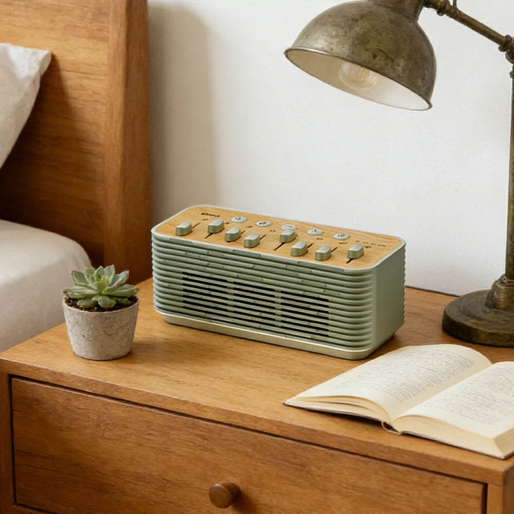 NEVORA White Noise Bluetooth Speaker Dual Speakers Rhythm Lighting Sleep and Meditation Design - Green