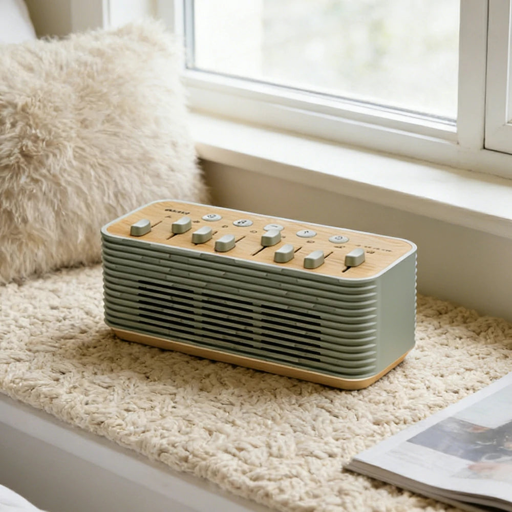 NEVORA White Noise Bluetooth Speaker Dual Speakers Rhythm Lighting Sleep and Meditation Design - Green