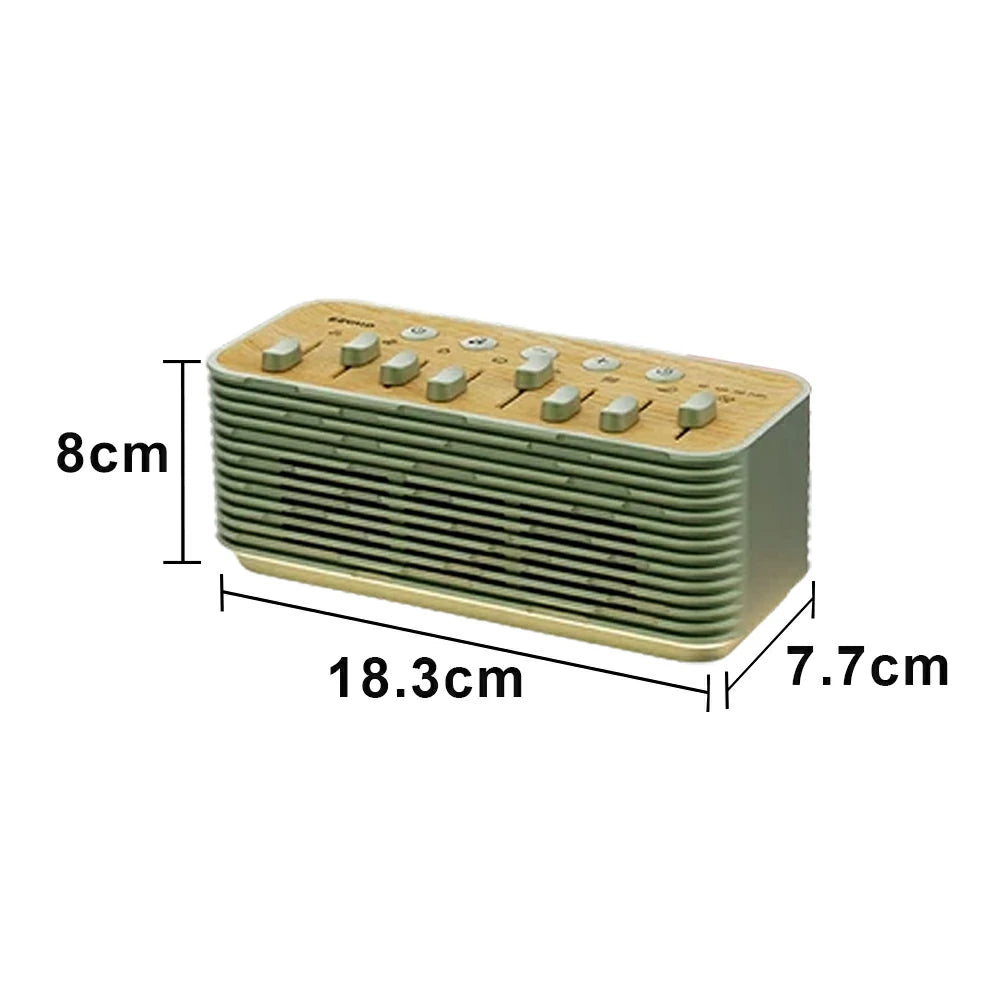 NEVORA White Noise Bluetooth Speaker Dual Speakers Rhythm Lighting Sleep and Meditation Design - Green