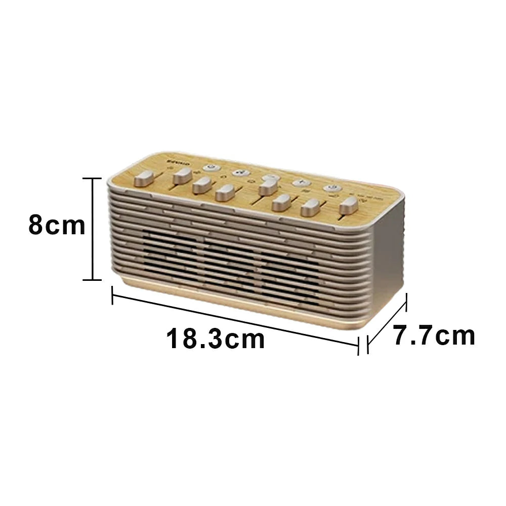 NEVORA White Noise Bluetooth Speaker Dual Speakers Rhythm Lighting Sleep and Meditation Design - Coffee