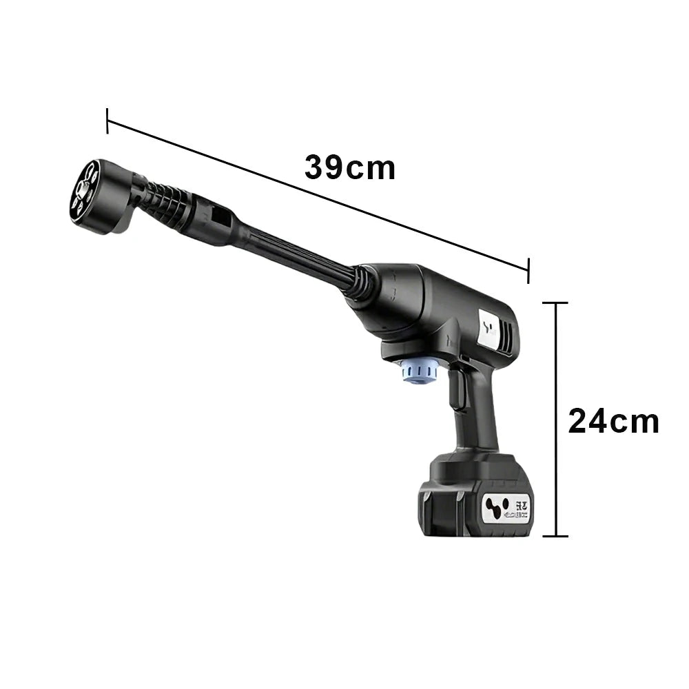 NEVORA Cordless Pressure Washer with 60000RPM Brushless Motor 24Bar High Pressure Lithium Battery Design - Black