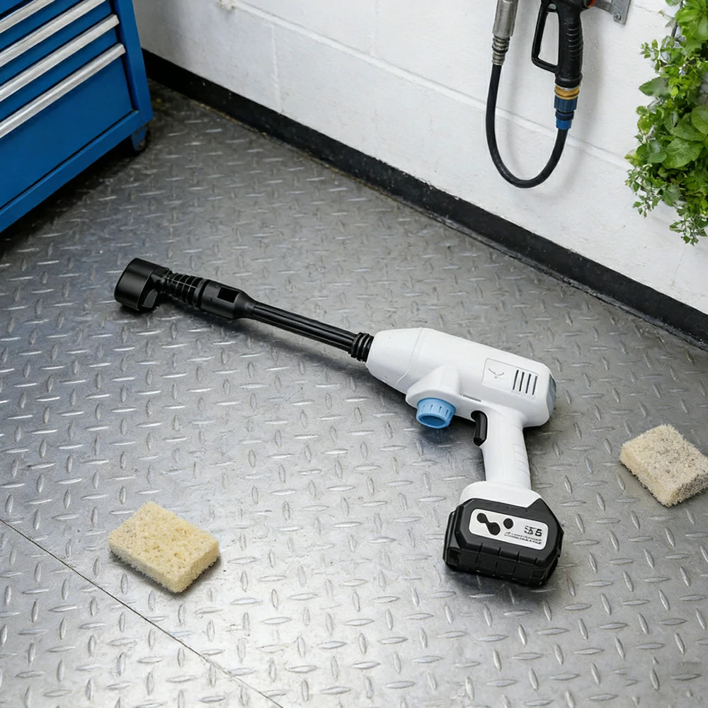 NEVORA Cordless Pressure Washer with 60000RPM Brushless Motor 24Bar High Pressure Lithium Battery Design - White