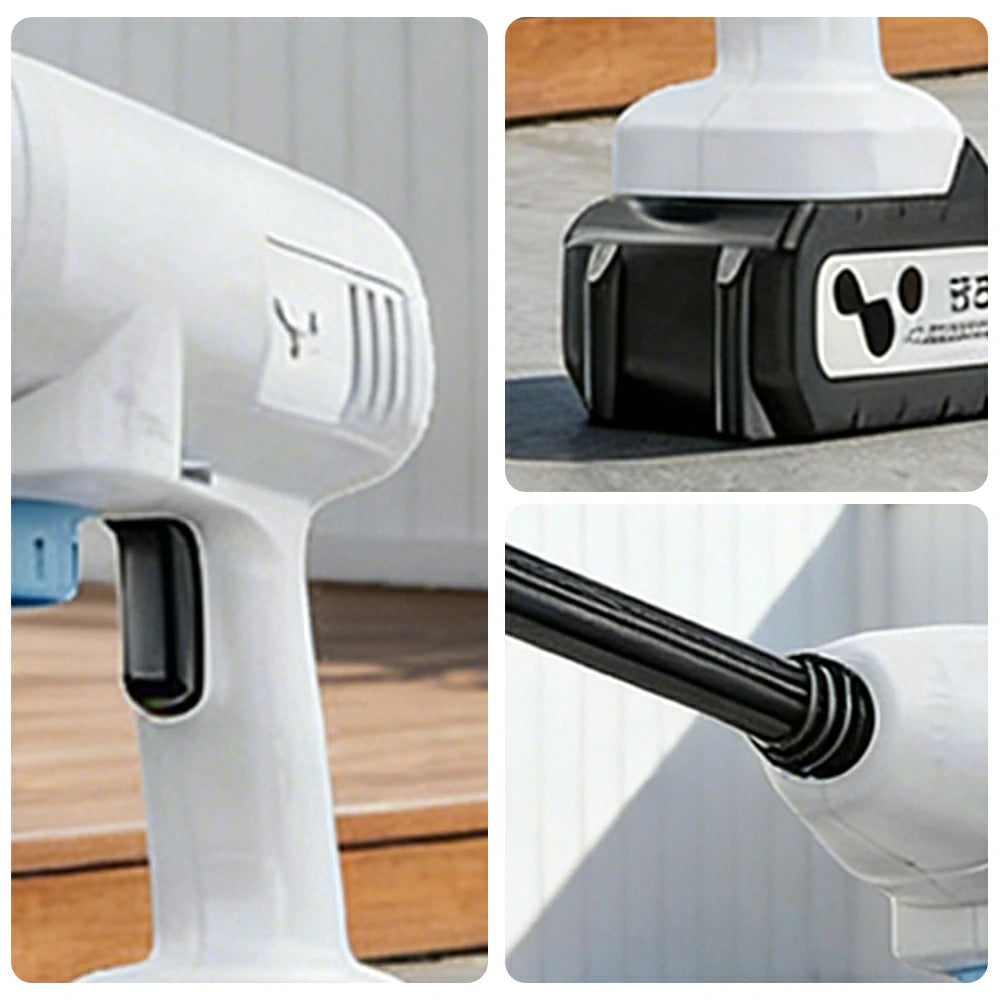 NEVORA Cordless Pressure Washer with 60000RPM Brushless Motor 24Bar High Pressure Lithium Battery Design - White