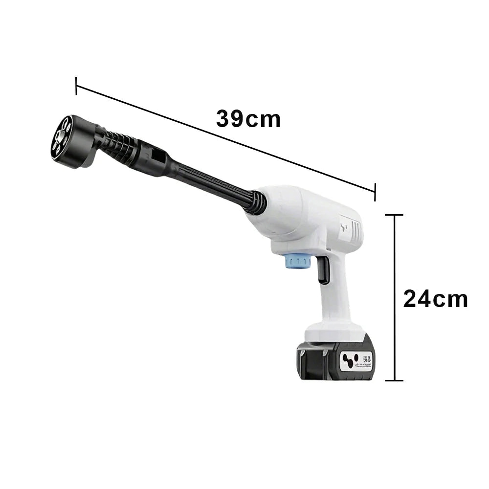 NEVORA Cordless Pressure Washer with 60000RPM Brushless Motor 24Bar High Pressure Lithium Battery Design - White