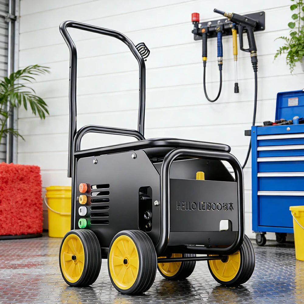 NEVORA Commercial High Pressure Washer 3000W 100 Bar Steel Body Copper Motor with Off Road Wheels