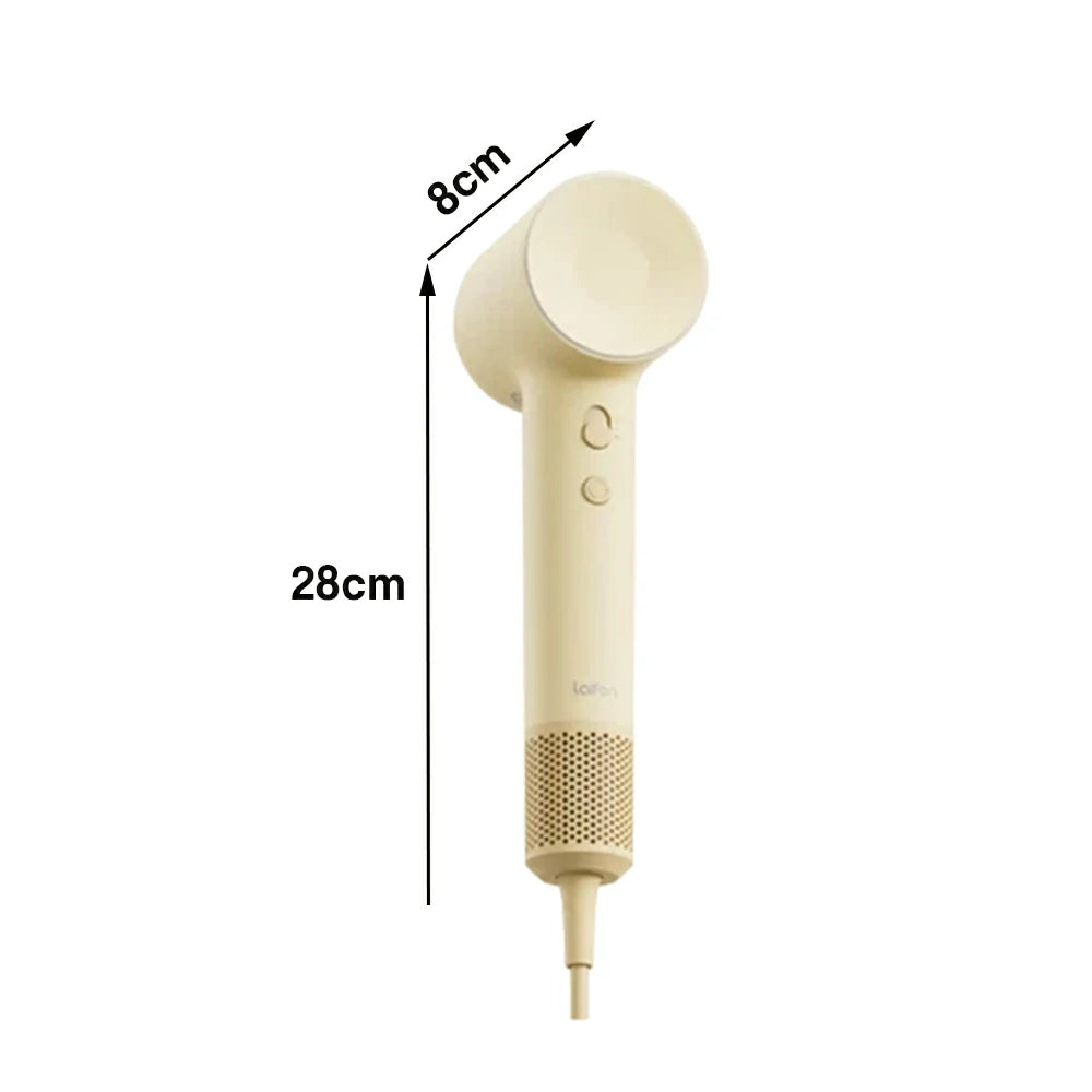 NEVORA High-Speed Hair Dryer - Intelligent Temperature Control, 200M Negative Ions, Low Noise, Magnetic Nozzle - Yellow