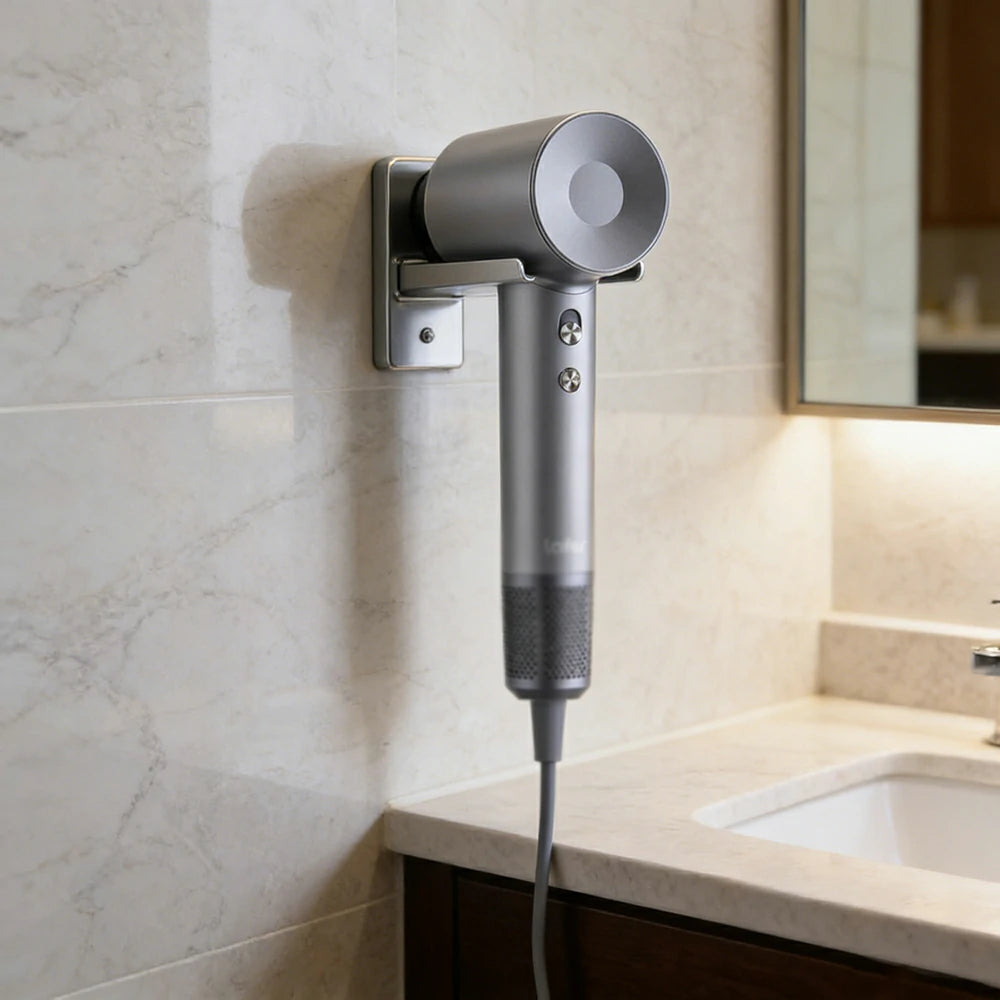 NEVORA High-Speed Hair Dryer - 110,000RPM Powerful Airflow, Nylon Fibreglass Body, Negative Ion Care, Magnetic Nozzle - Silver