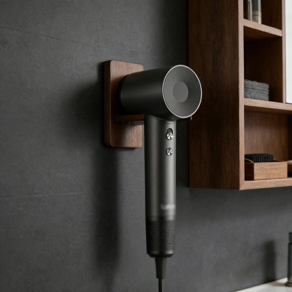 NEVORA High-Speed Hair Dryer - 110,000RPM Powerful Airflow, Nylon Fibreglass Body, Negative Ion Care, Magnetic Nozzle - Grey