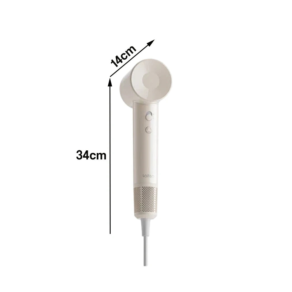 NEVORA High-Speed Hair Dryer - 100,000RPM Powerful Airflow, High-Gloss Finish, Negative Ion Care, Child Safe Mode - Beige