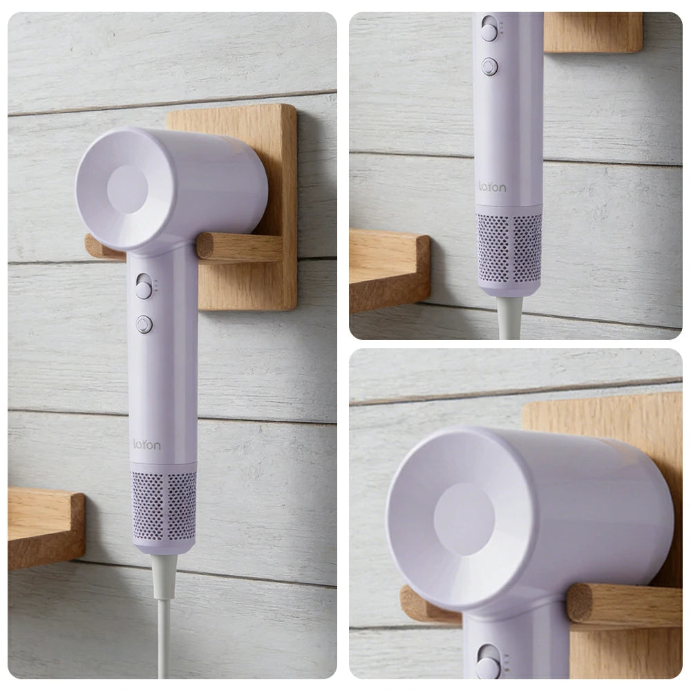 NEVORA High-Speed Hair Dryer - 100,000RPM Powerful Airflow, High-Gloss Finish, Negative Ion Care, Child Safe Mode - Purple