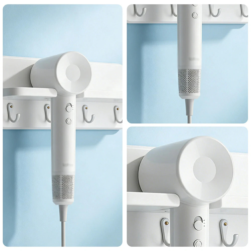 NEVORA High-Speed Hair Dryer - 100,000RPM Powerful Airflow, High-Gloss Finish, Negative Ion Care, Child Safe Mode - White