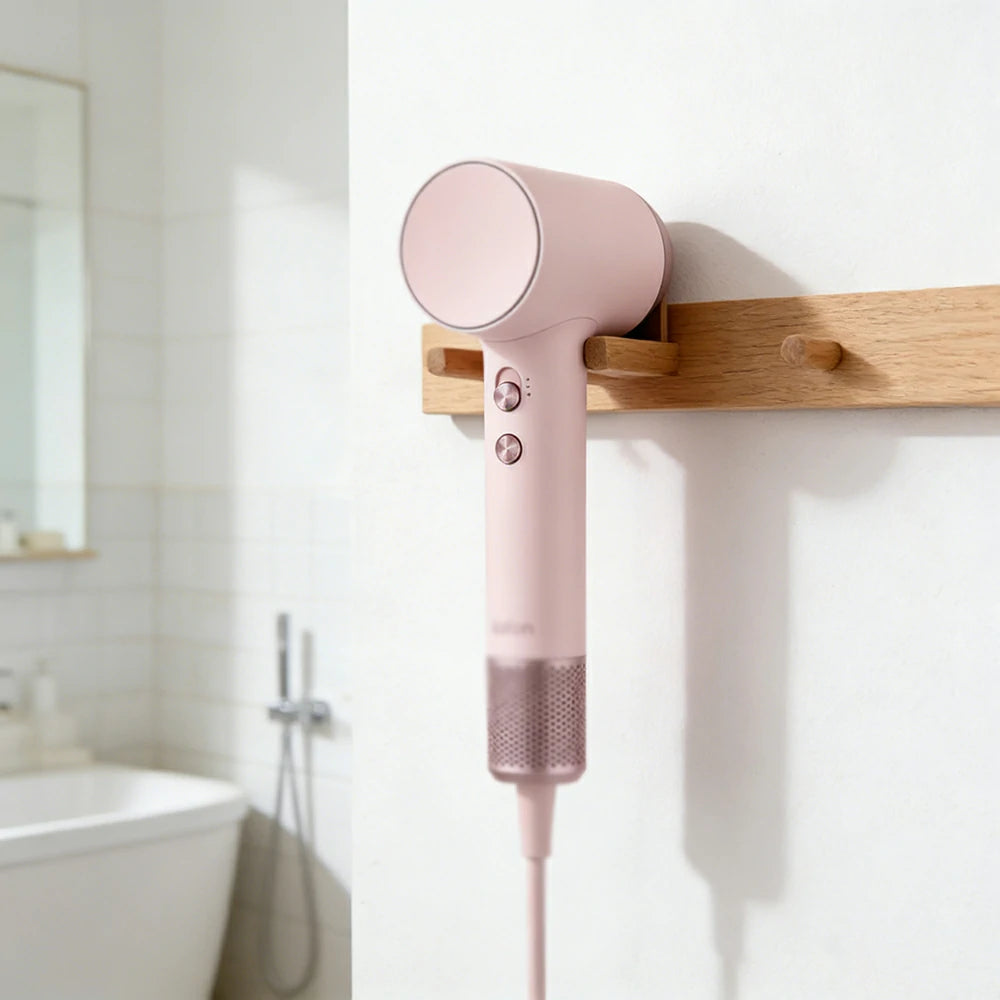 NEVORA High-Speed Hair Dryer - 110,000RPM Powerful Airflow, Soft-Touch Coating, 200M Negative Ions, Child Safe Mode - Pink