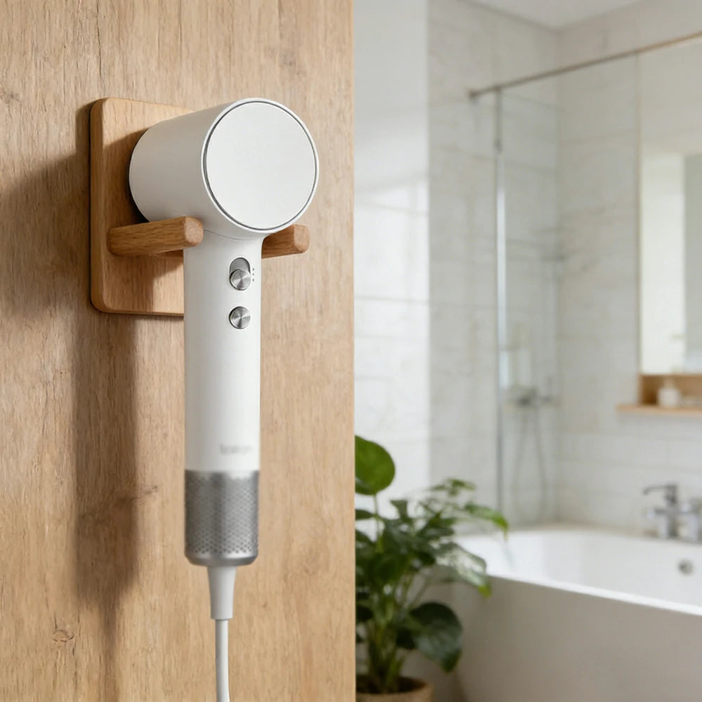 NEVORA High-Speed Hair Dryer - 110,000RPM Powerful Airflow, Soft-Touch Coating, 200M Negative Ions, Child Safe Mode - White