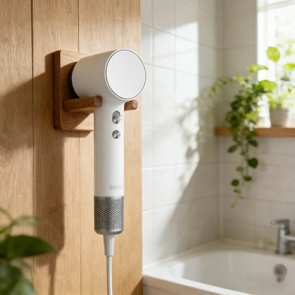 NEVORA High-Speed Hair Dryer - 110,000RPM Powerful Airflow, Soft-Touch Coating, 200M Negative Ions, Child Safe Mode - White