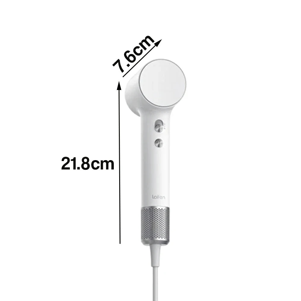 NEVORA High-Speed Hair Dryer - 110,000RPM Powerful Airflow, Soft-Touch Coating, 200M Negative Ions, Child Safe Mode - White