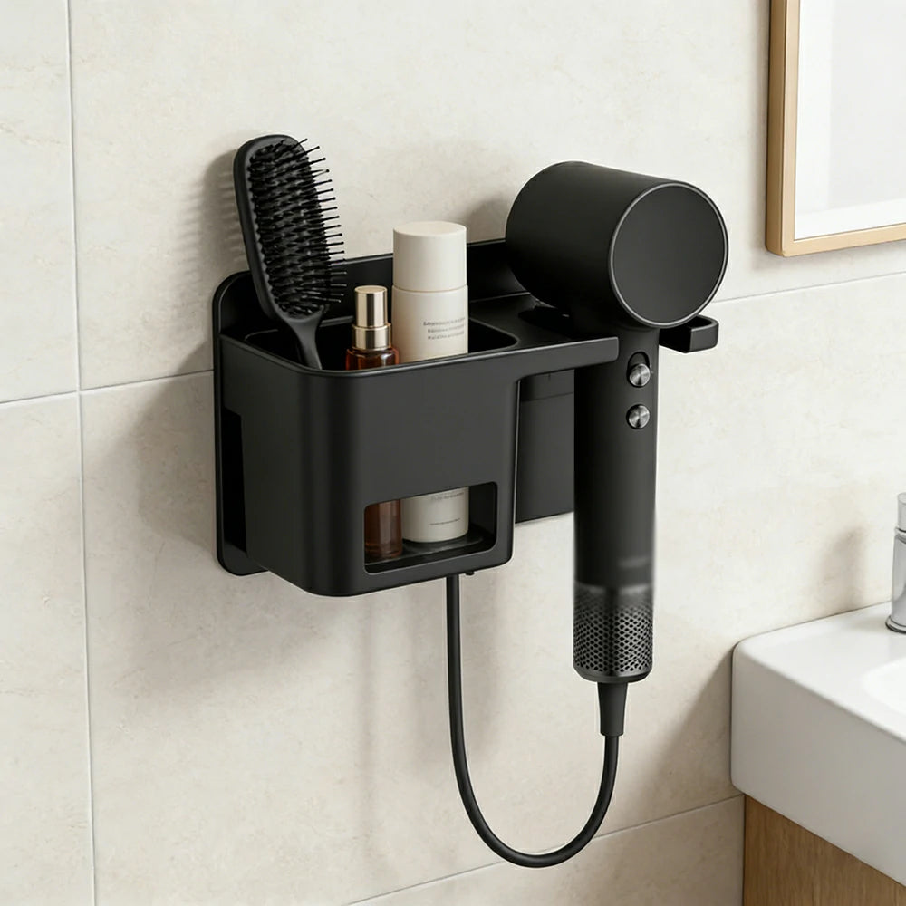 NEVORA High-Speed Hair Dryer - 110,000RPM Powerful Airflow, Soft-Touch Coating, 200M Negative Ions, Child Safe Mode - Black