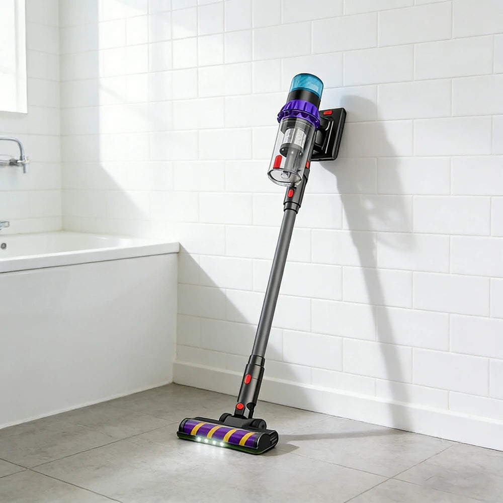 NEVORA Cordless Vacuum Cleaner with Green Light Dust Detection 45000Pa Suction Vacuum and Mop Anti Tangle Roller - Purple