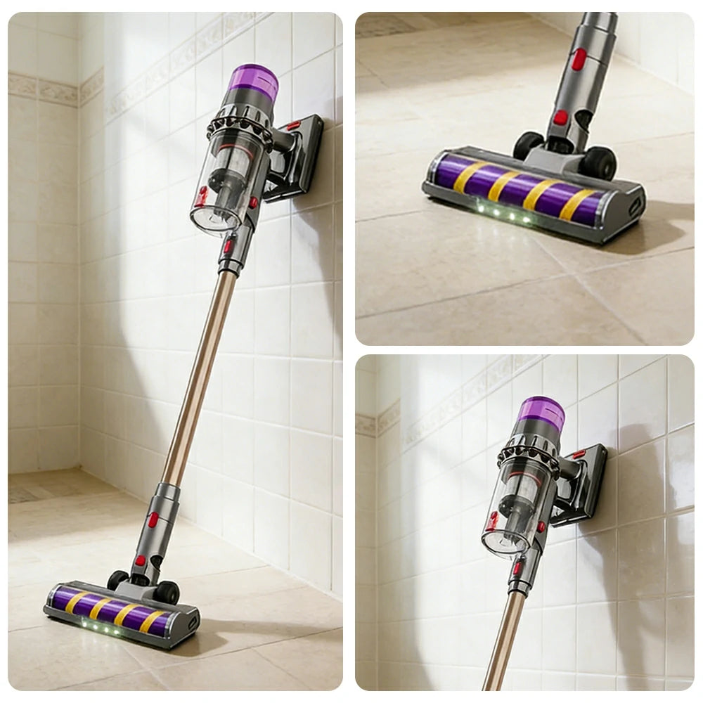 NEVORA Cordless Vacuum Cleaner with Green Light Dust Detection 45000Pa Suction Vacuum and Mop Anti Tangle Roller - Silver