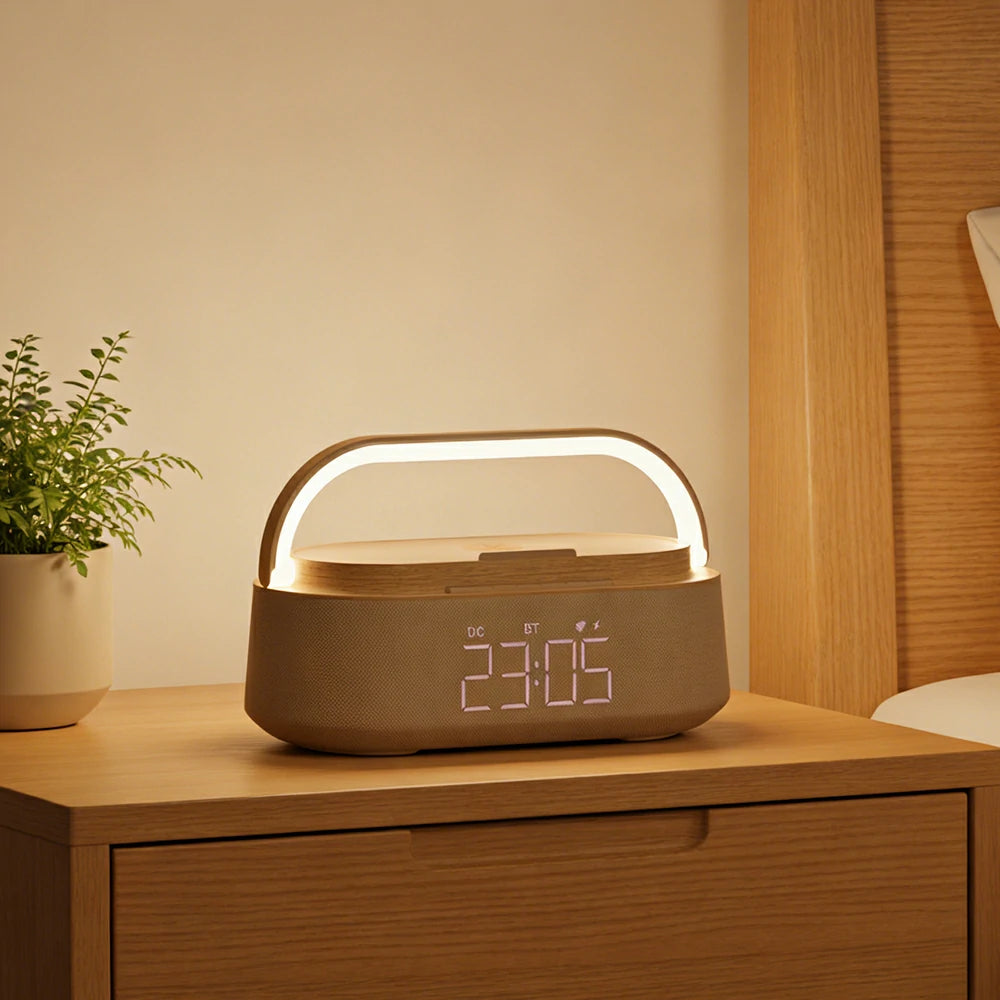 NEVORA Portable Bluetooth Speaker Wireless Charger Touch Dimming with Carry Handle