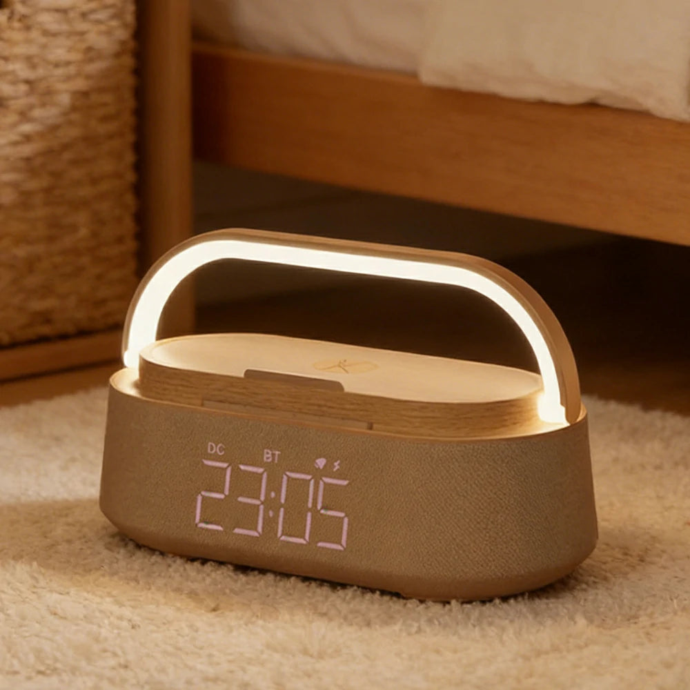 NEVORA Portable Bluetooth Speaker Wireless Charger Touch Dimming with Carry Handle