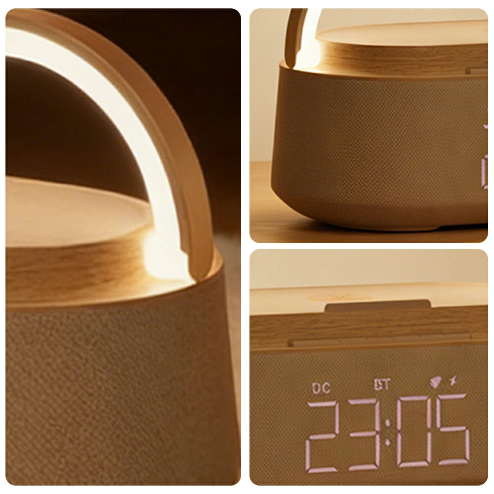 NEVORA Portable Bluetooth Speaker Wireless Charger Touch Dimming with Carry Handle