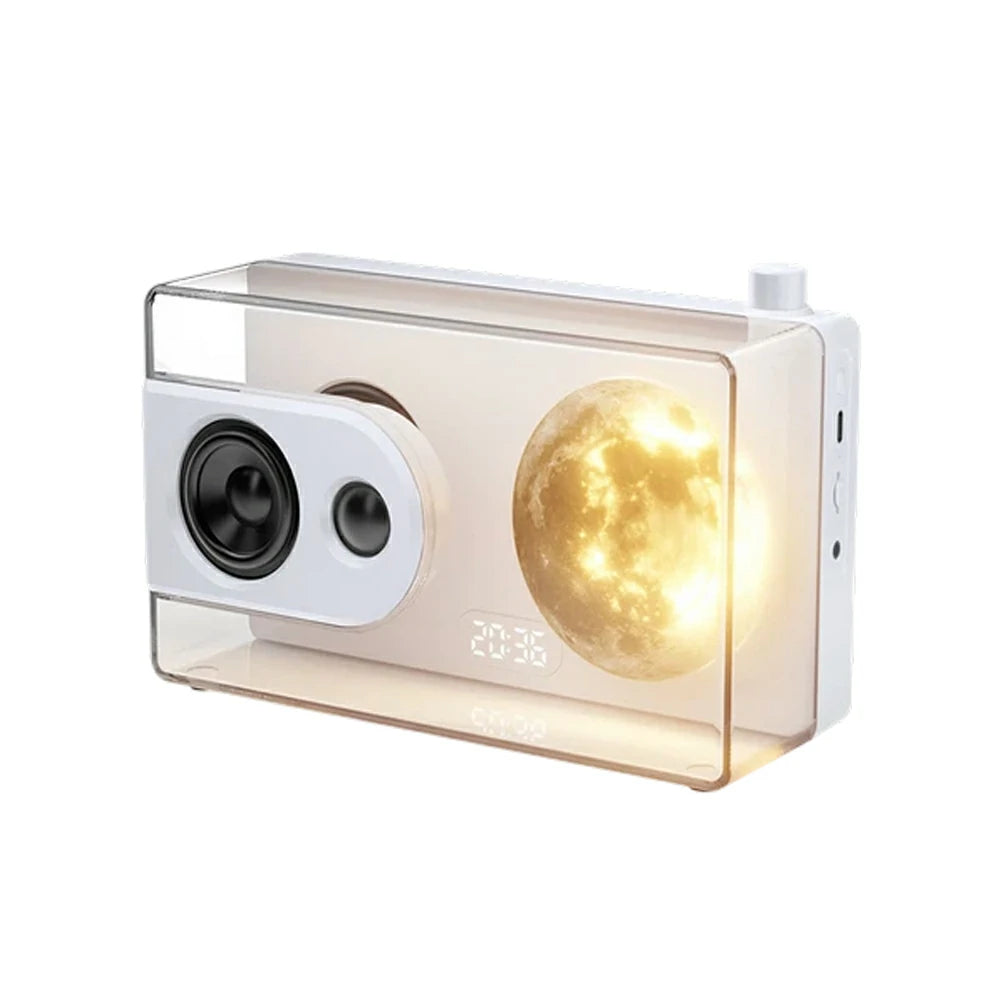 NEVORA Bluetooth Speaker Music Alarm Dual Speaker 3600mAh Battery Compact Design - White