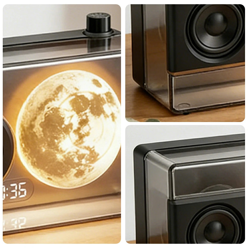 NEVORA Bluetooth Speaker Music Alarm Dual Speaker 3600mAh Battery Compact Design - Black