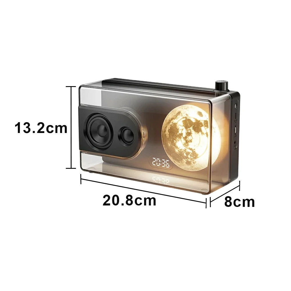 NEVORA Bluetooth Speaker Music Alarm Dual Speaker 3600mAh Battery Compact Design - Black