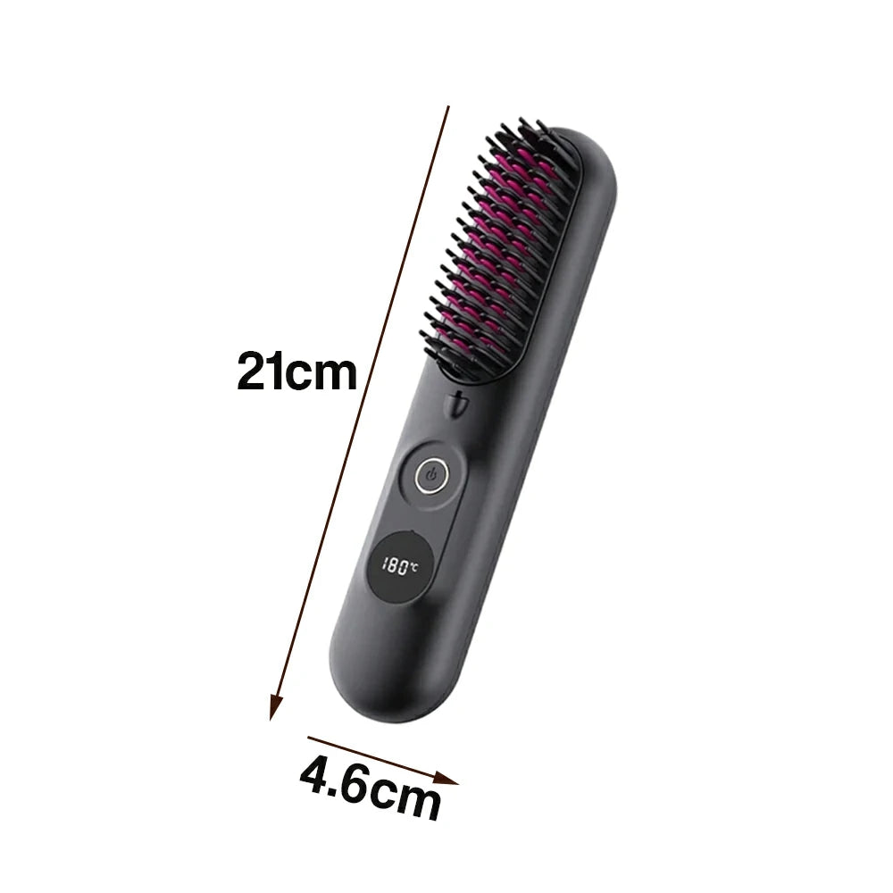 NEVORA Cordless Hair Styling Brush with LCD Temperature Control Negative Ion Technology and 4000mAh Battery - Black