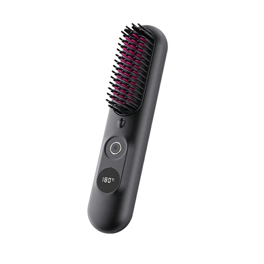 NEVORA Cordless Hair Styling Brush with LCD Temperature Control Negative Ion Technology and 4000mAh Battery - Black