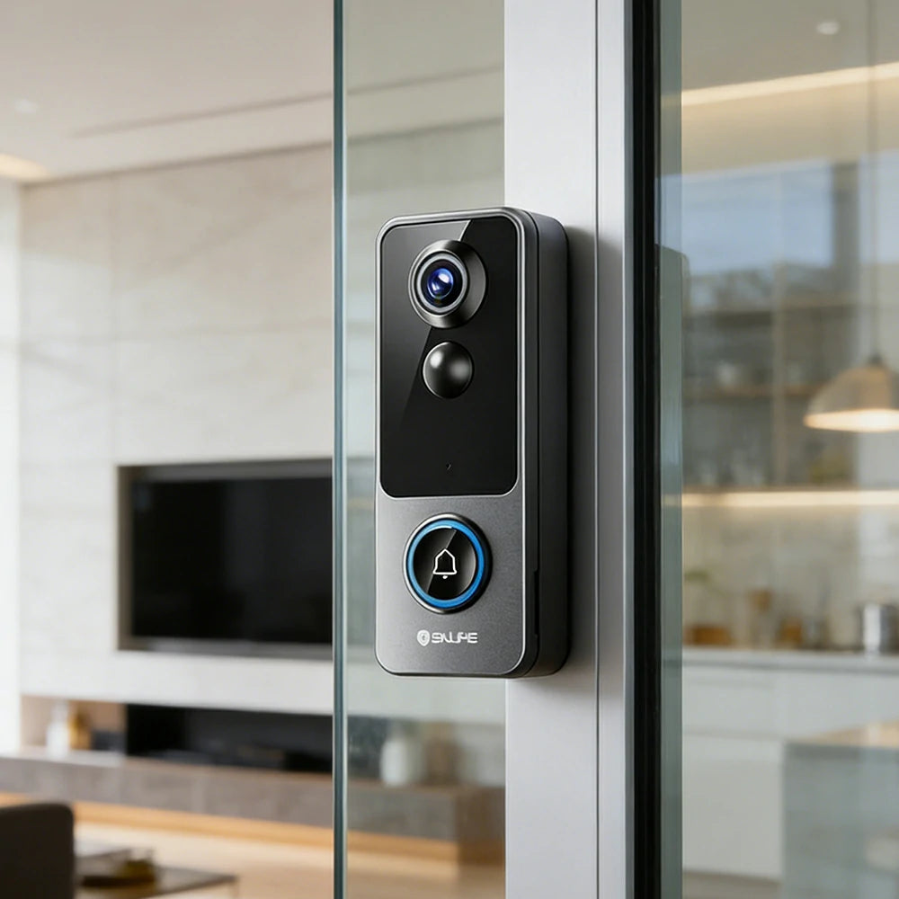 NEVORA Smart Video Doorbell Camera Wireless Battery Powered with Two Way Talk Ultra Wide View - Black