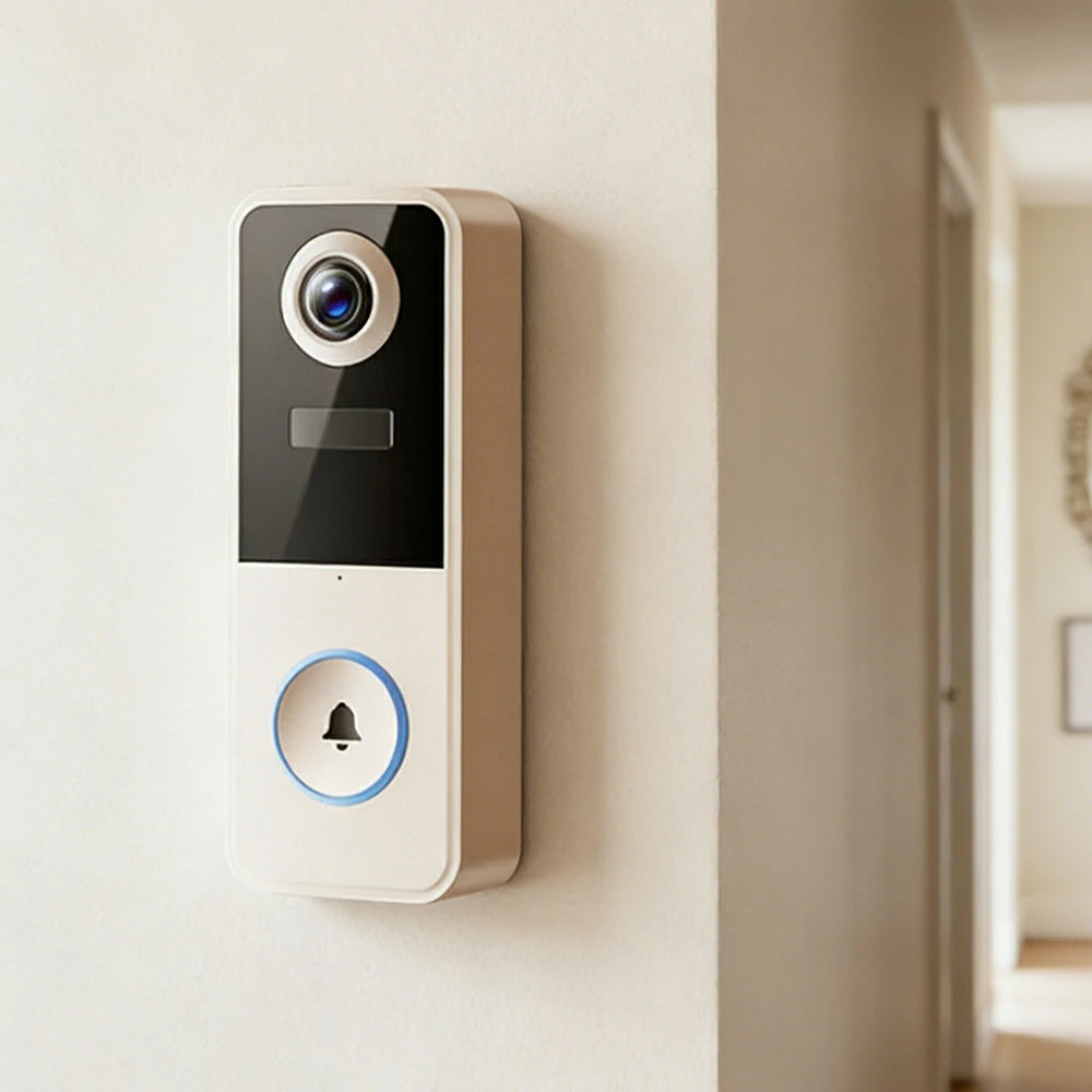 NEVORA Smart Video Doorbell Camera Wireless Battery Powered with Two Way Talk Ultra Wide View - White