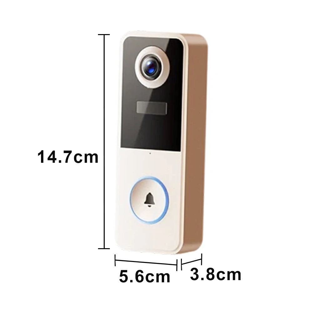 NEVORA Smart Video Doorbell Camera Wireless Battery Powered with Two Way Talk Ultra Wide View - White