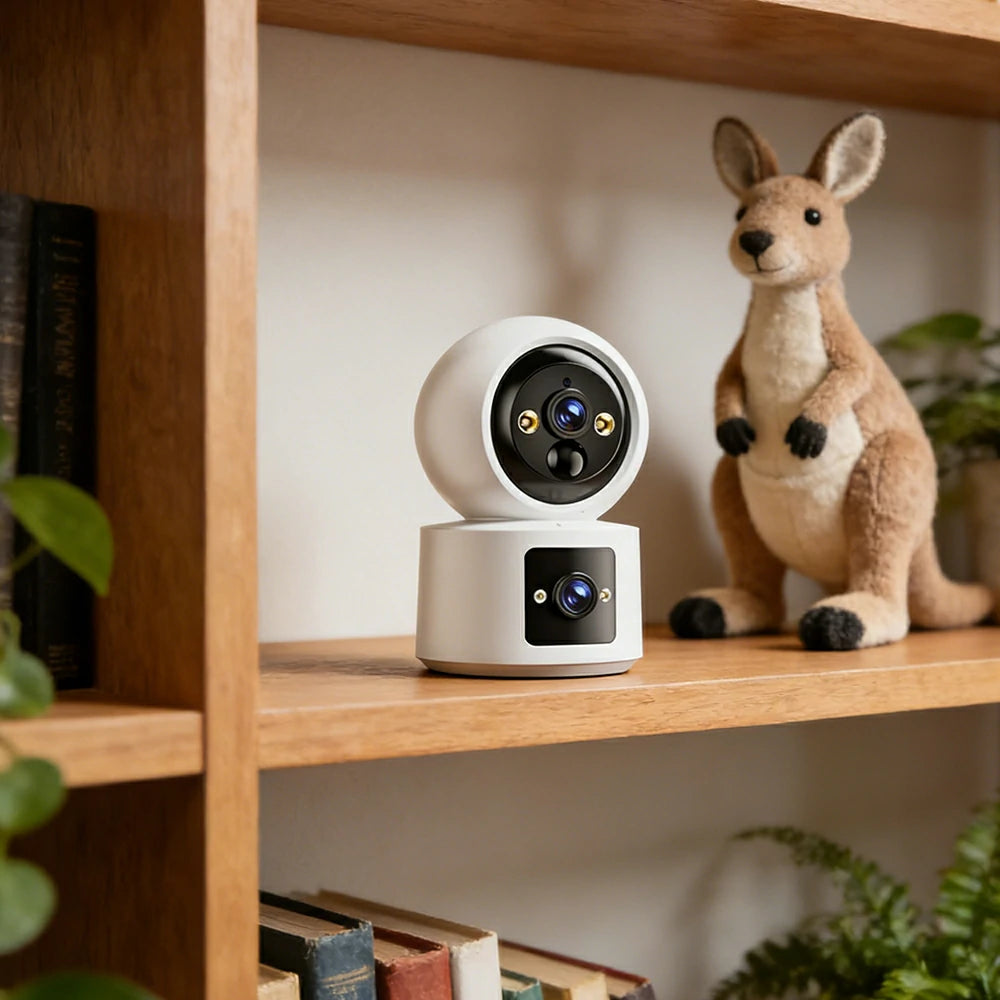 NEVORA Wireless Smart Security Camera Dual Camera Design Rechargeable Battery Full Colour Day Night