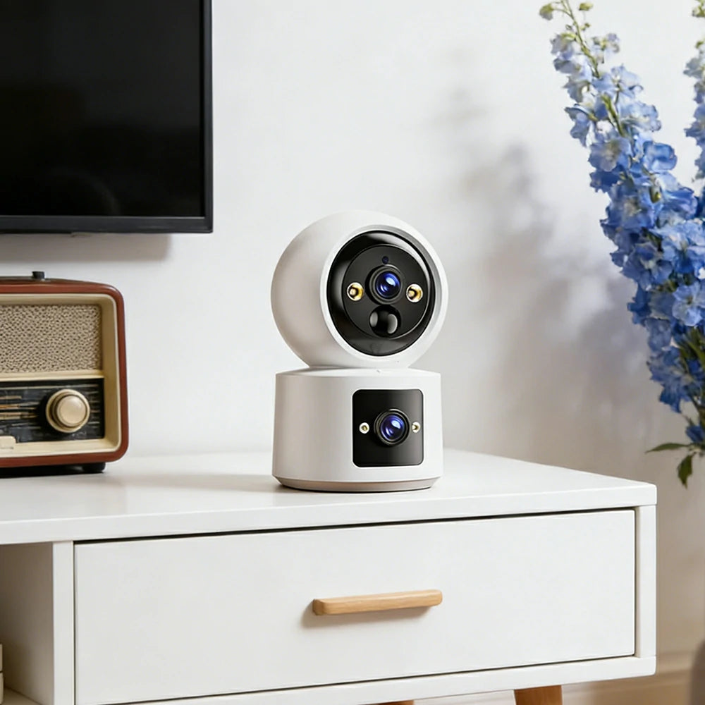 NEVORA Wireless Smart Security Camera Dual Camera Design Rechargeable Battery Full Colour Day Night