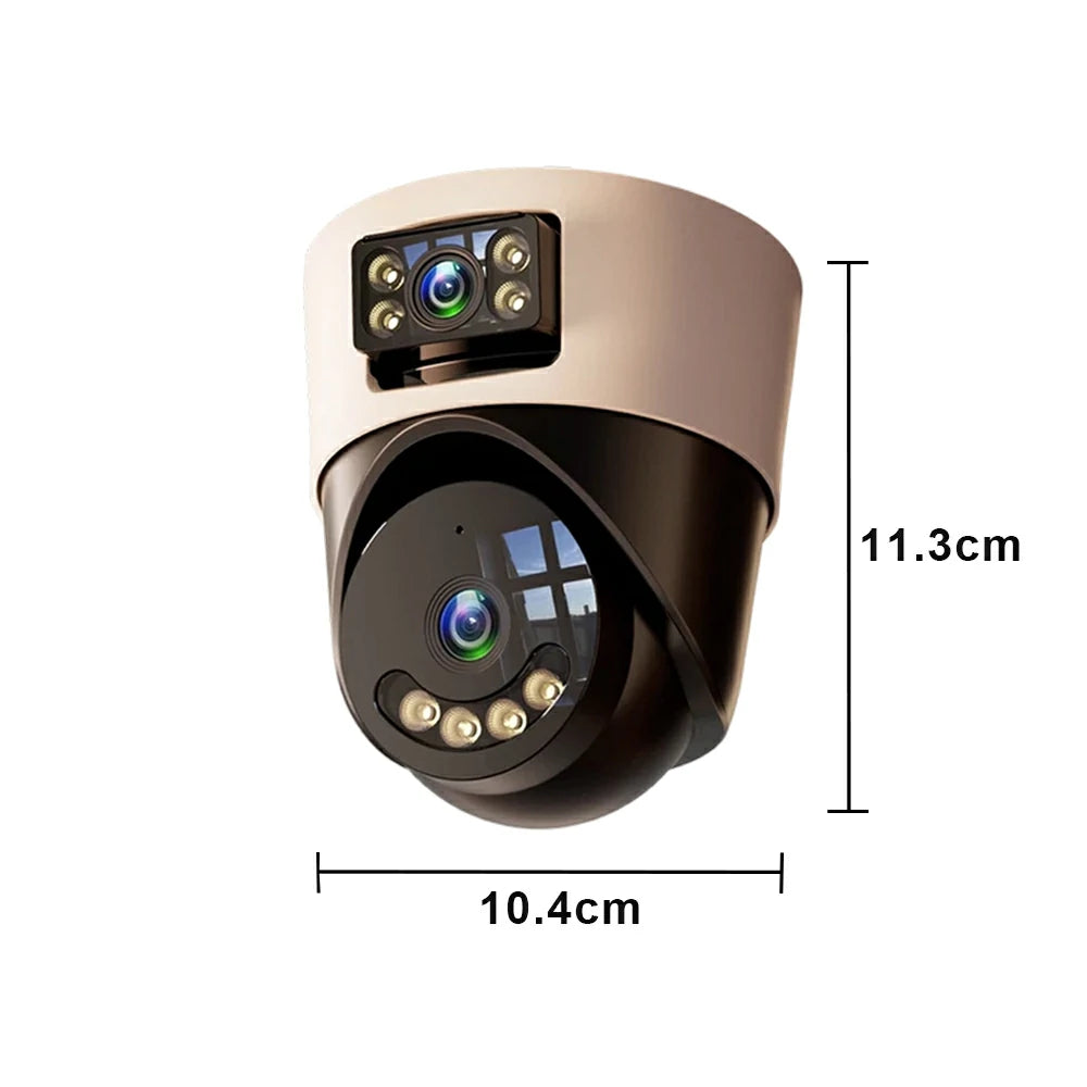 NEVORA Dual Lens Indoor Security Camera No Drill Installation Full Colour Day Night with Two Way Audio