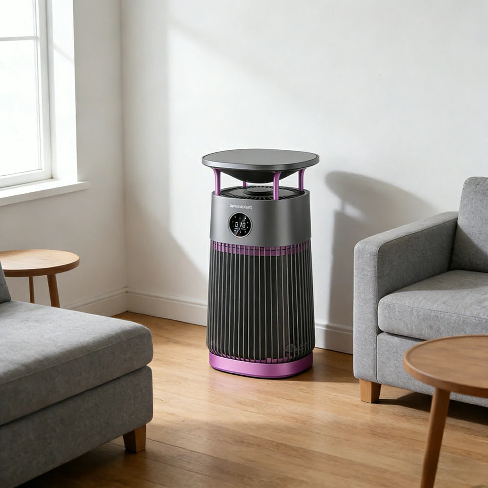 NEVORA Smart Pet Air Purifier with Heated Cat Bed - HEPA Filtration, Odour Control, Quiet Operation, All-in-One Design - Purple