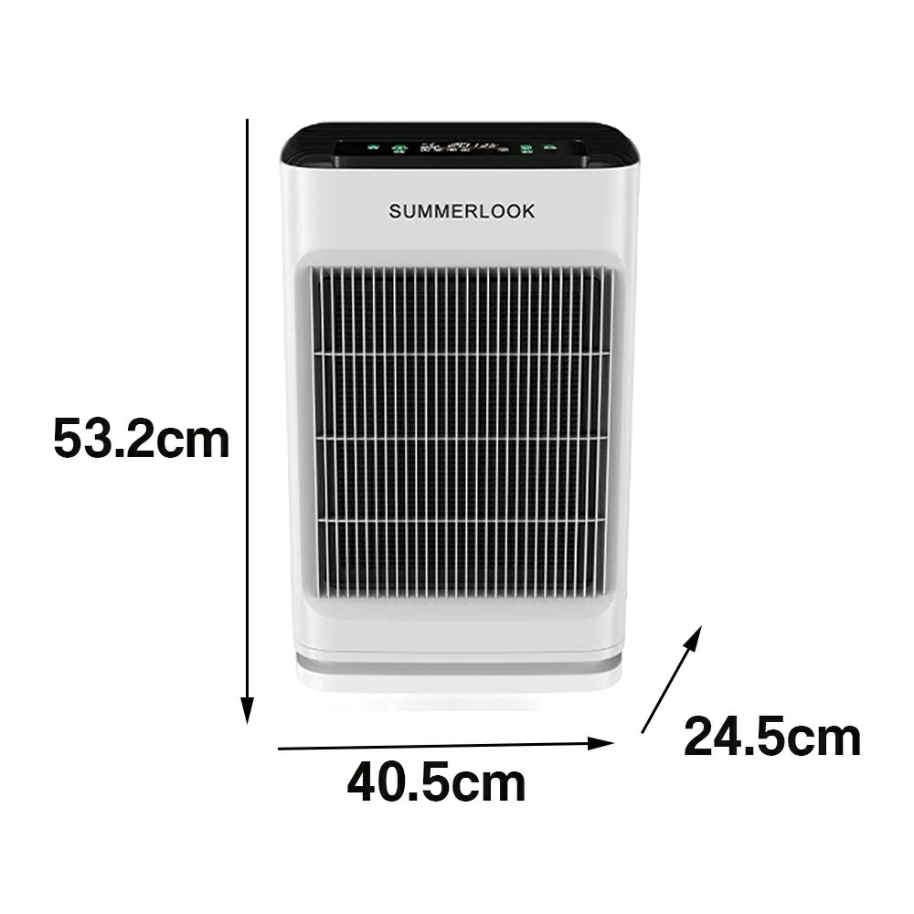 NEVORA Automatic Pet Hair Air Purifier - AI Strong Suction, H13 HEPA Filtration, Allergy Relief, Quiet Operation - White