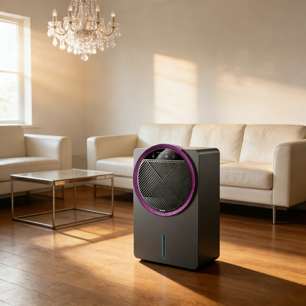 NEVORA Whole Home Dehumidifier - One Hundred Square Metres Coverage, Smart Humidity Control, Low Noise, Anti-Mould & Bacteria - Purple