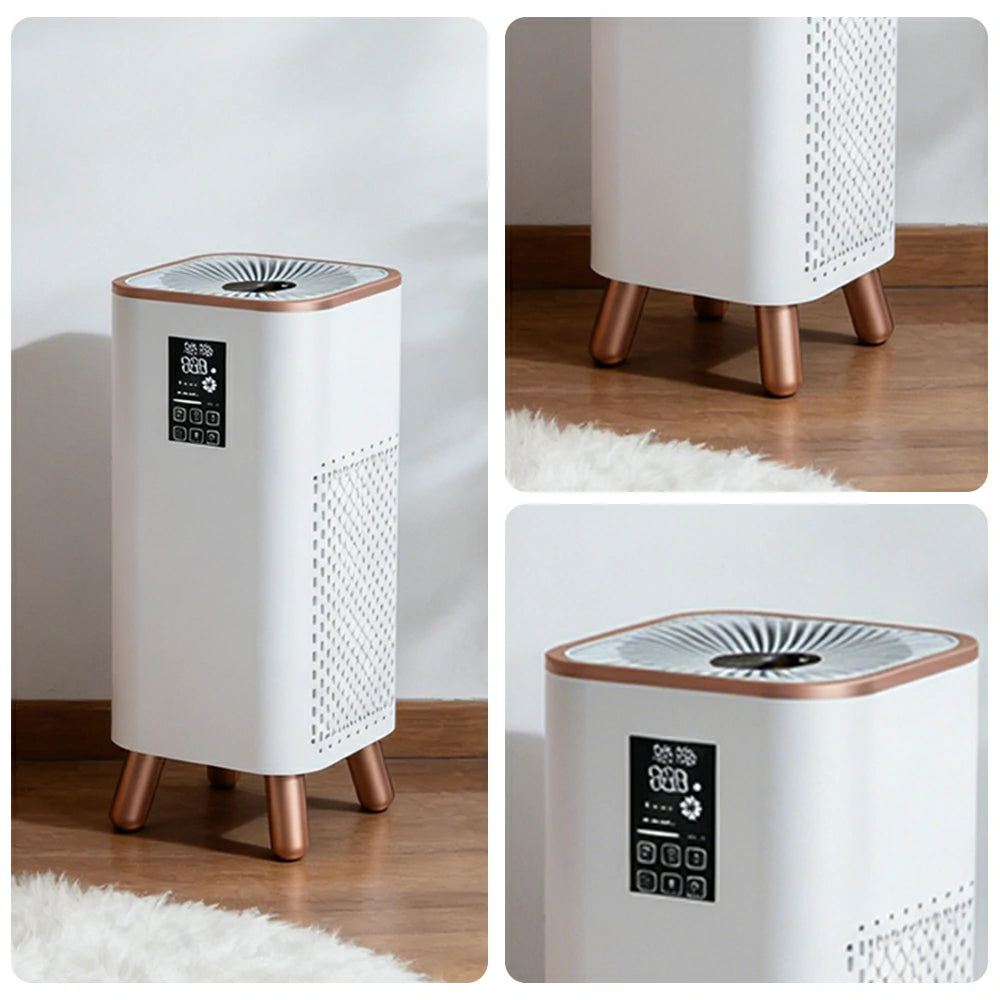 NEVORA Formaldehyde Removal Air Purifier - UV Sterilisation, HEPA Filtration, Allergy Relief, Family Safe Design - Gold