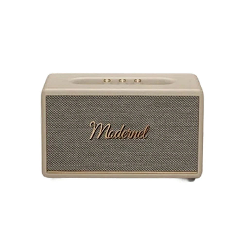 NEVORA Retro Bluetooth Speaker 60W Powerful Sound Dolby Surround Deep Bass Classic Knob Design - White