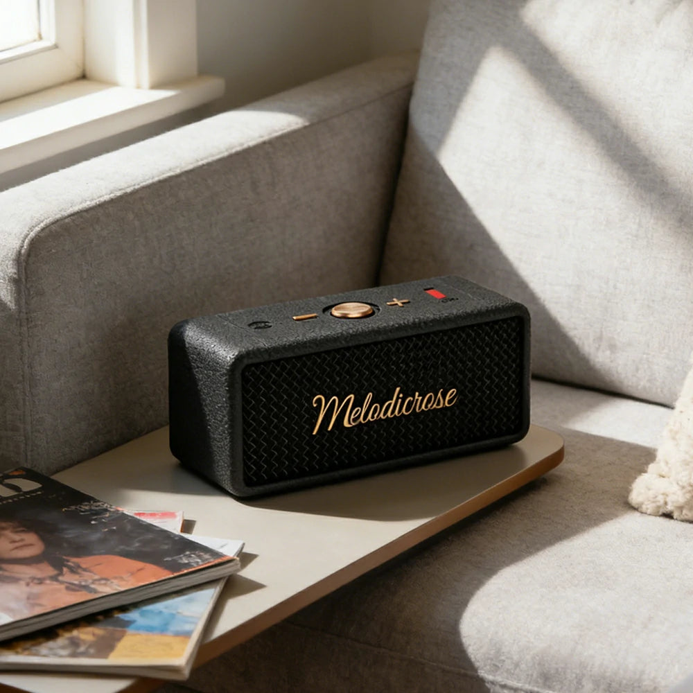 NEVORA Portable Bluetooth Speaker Waterproof Dustproof Long Battery Life Compact Design - Black