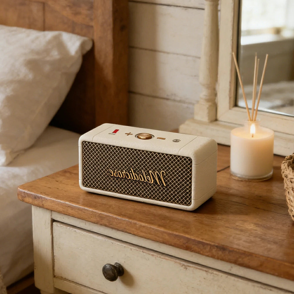 NEVORA Portable Bluetooth Speaker Waterproof Dustproof Long Battery Life Compact Design - White