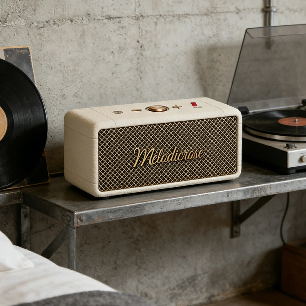 NEVORA Portable Bluetooth Speaker Waterproof Dustproof Long Battery Life Compact Design - White