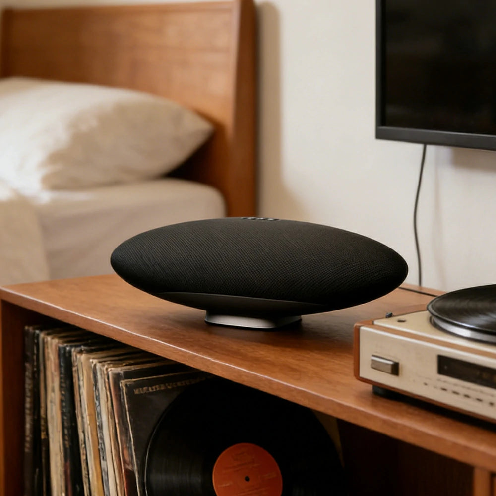 NEVORA Hi Res Bluetooth Speaker 96kHz 24bit Multi Channel Audio Dual Tweeter RGB Lighting Design - Grey