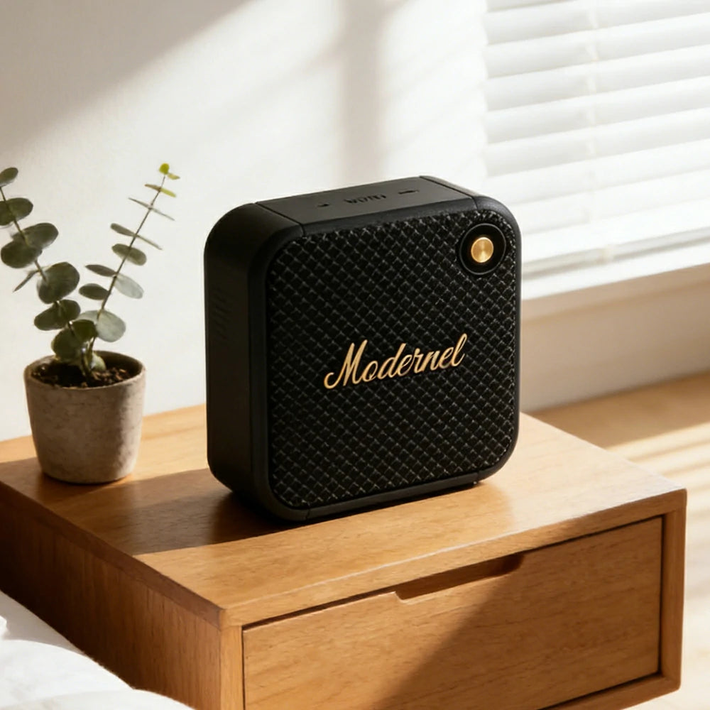 NEVORA Mini Portable Bluetooth Speaker Long Battery Life Ultra Compact Hanging Strap Design - Black